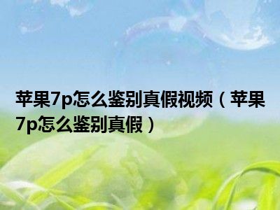 苹果7p怎么鉴别真假视频（苹果7p怎么鉴别真假）