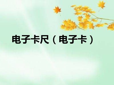 电子卡尺（电子卡）