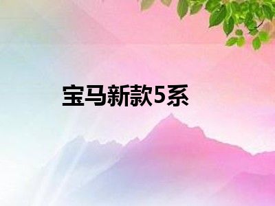 宝马新款5系