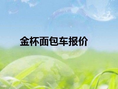 金杯面包车报价