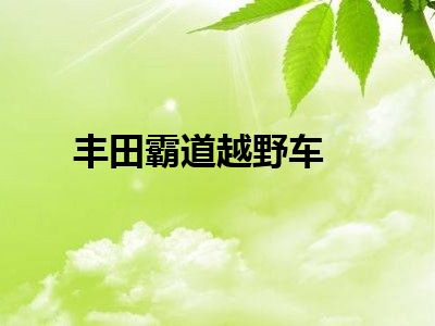 丰田霸道越野车