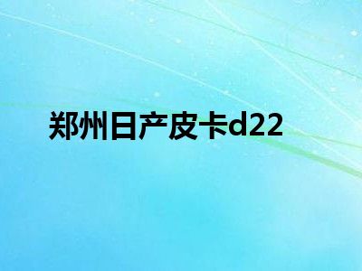 郑州日产皮卡d22