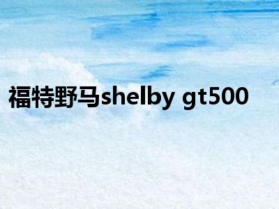 福特野马shelby gt500
