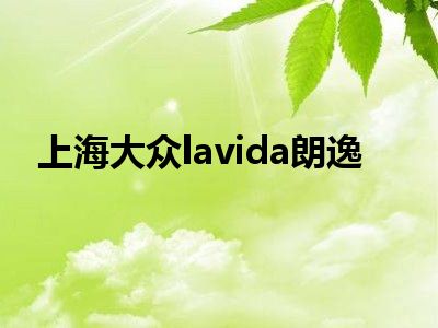 上海大众lavida朗逸