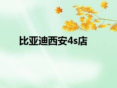 比亚迪西安4s店