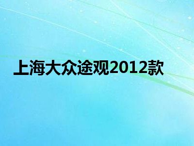 上海大众途观2012款