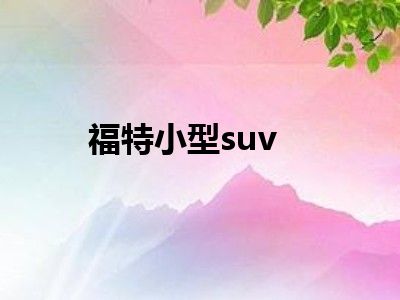 福特小型suv