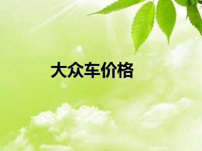 大众车价格