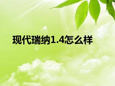 现代瑞纳1.4怎么样