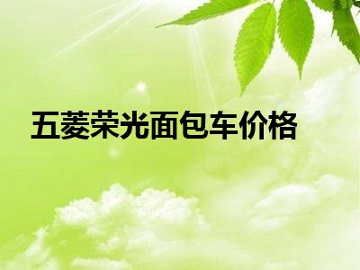 五菱荣光面包车价格