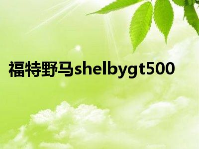 福特野马shelbygt500