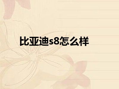 比亚迪s8怎么样