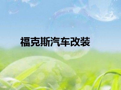 福克斯汽车改装
