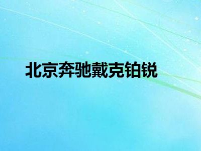 北京奔驰戴克铂锐