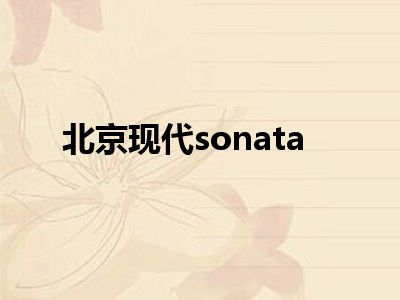 北京现代sonata