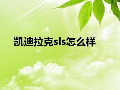 凯迪拉克sls怎么样