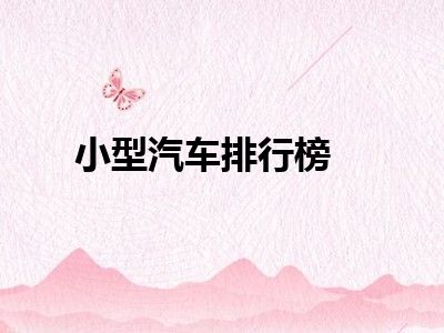 小型汽车排行榜