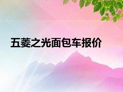 五菱之光面包车报价