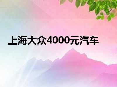 上海大众4000元汽车