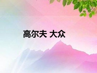 高尔夫 大众