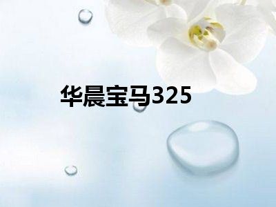 华晨宝马325