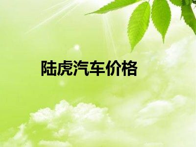 陆虎汽车价格