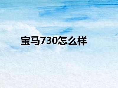 宝马730怎么样