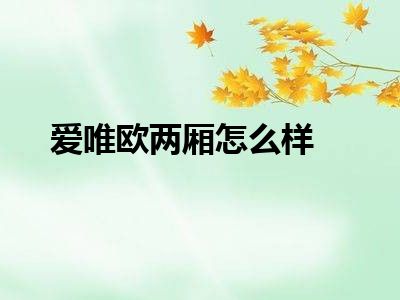 爱唯欧两厢怎么样