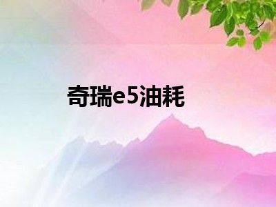 奇瑞e5油耗