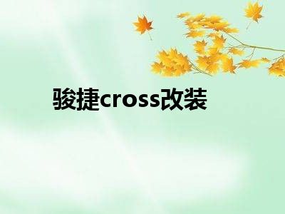骏捷cross改装