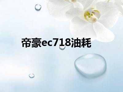 帝豪ec718油耗