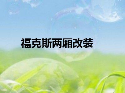 福克斯两厢改装