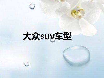 大众suv车型