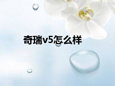 奇瑞v5怎么样