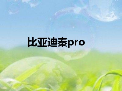 比亚迪秦pro