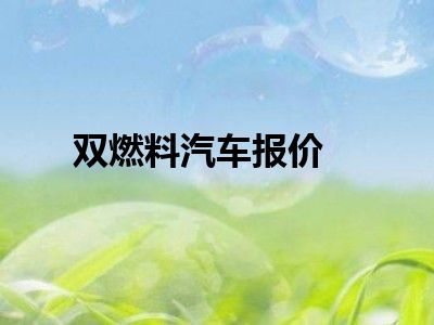 双燃料汽车报价