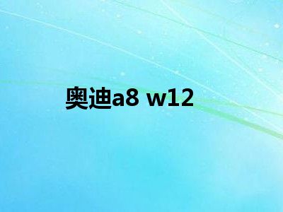奥迪a8 w12