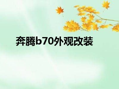 奔腾b70外观改装