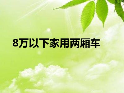 8万以下家用两厢车