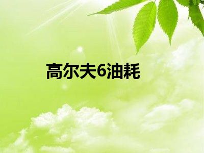 高尔夫6油耗
