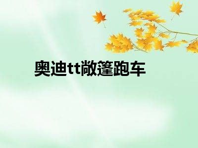 奥迪tt敞篷跑车
