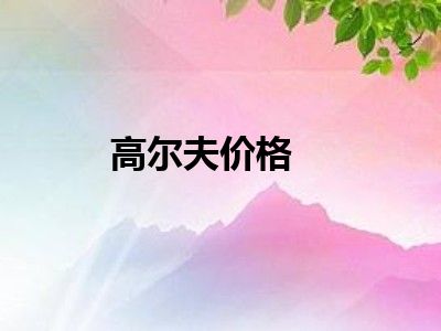 高尔夫价格