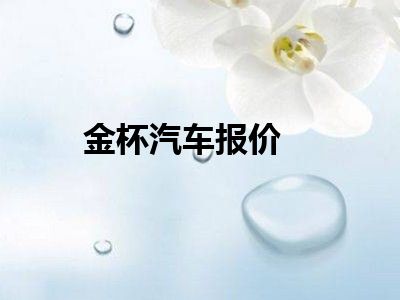 金杯汽车报价