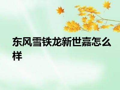 东风雪铁龙新世嘉怎么样