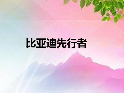 比亚迪先行者