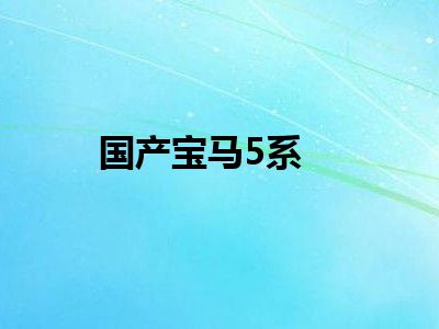 国产宝马5系