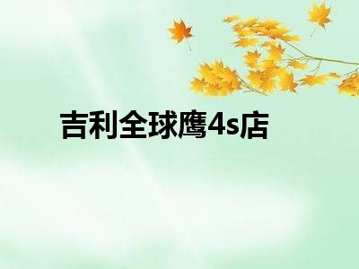 吉利全球鹰4s店