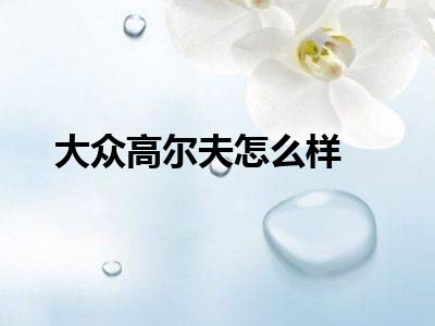 大众高尔夫怎么样