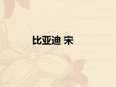 比亚迪 宋