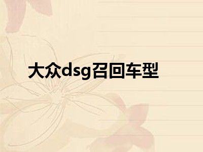 大众dsg召回车型